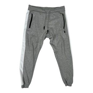 YoungLA Pants Mens XL Joggers Sweatpants Athletic Gym Warm Casual Gray White
